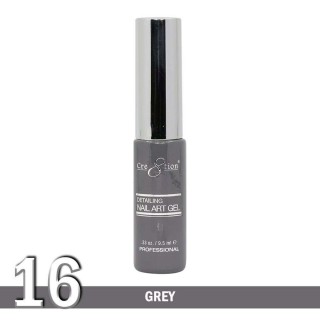 Cre8tion Detailing Nail Art Gel, 16, Grey, 0.33oz KK1025 